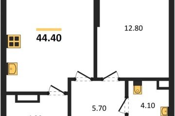 Фото №1: 1-комнатная квартира 44 м² - Краснодар, мкр. Прикубанский внутригородской округ, ул. Марины Цветаевой, 35