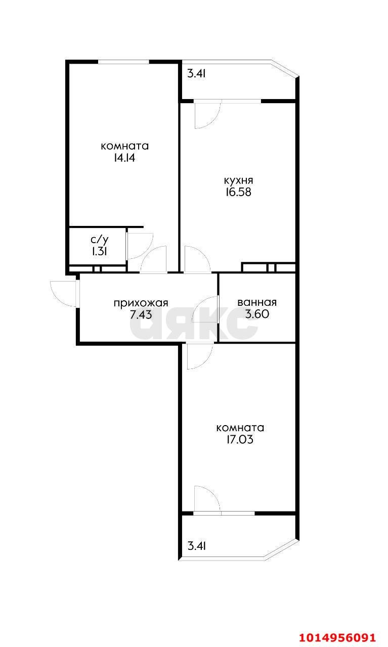 Фото №4: 2-комнатная квартира 61 м² - Краснодар, жилой комплекс Квартал № 6, ул. имени Героя Советского Союза Якова Кобзаря, 2