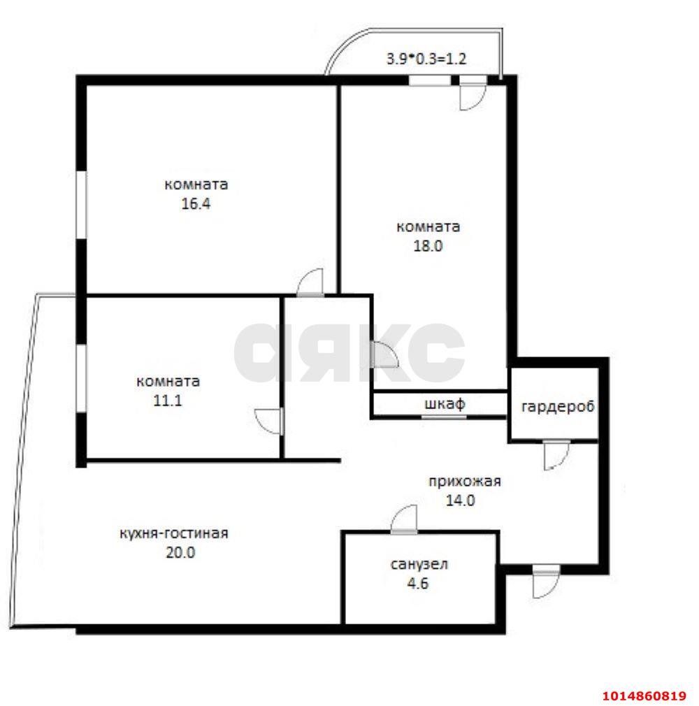 Фото №15: 3-комнатная квартира 82 м² - Краснодар, жилой комплекс Цветы, ул. Круговая, 4Вк4