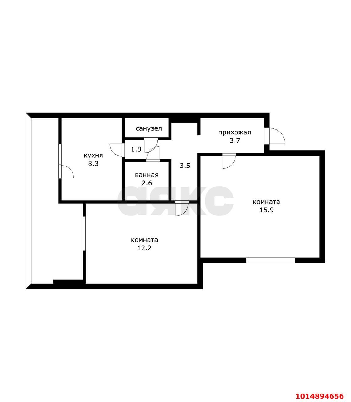 Фото №9: 2-комнатная квартира 49 м² - Краснодар, Славянский, ул. Красных Партизан, 71