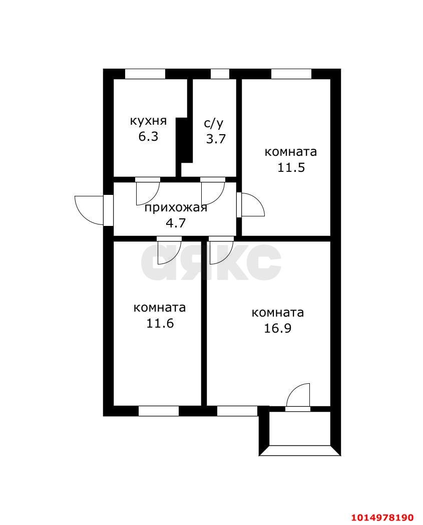 Фото №16: 3-комнатная квартира 54 м² - Краснодар, мкр. Западный внутригородской округ, ул. 1-я Линия Нефтяников, 4