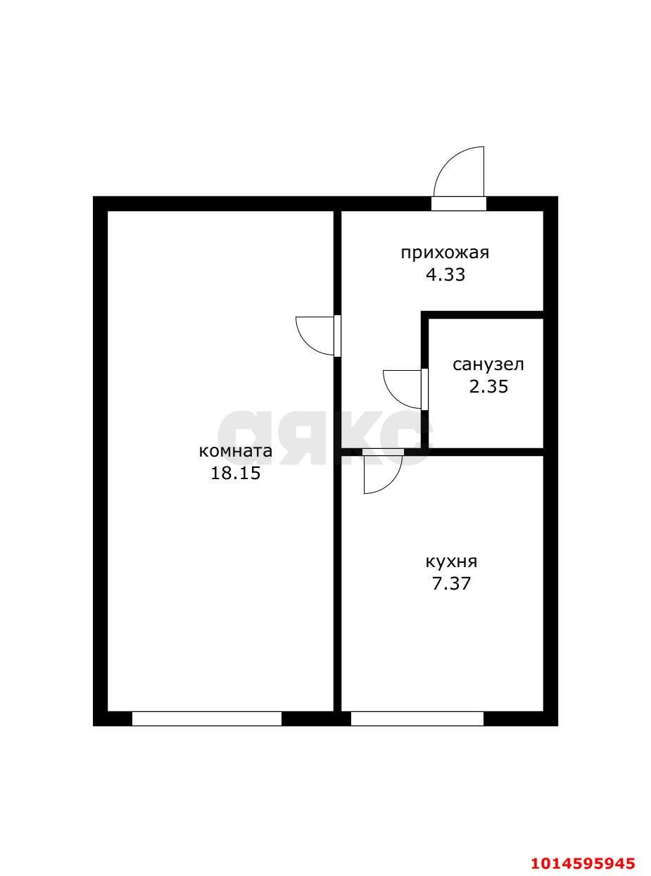 Фото №5: 1-комнатная квартира 32 м² - Краснодар, Новый, ул. 3-я Урожайная, 29