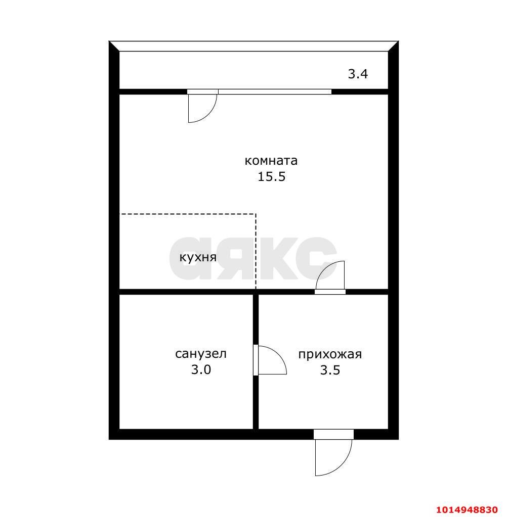 Фото №14: Студия 25 м² - Краснодар, Комсомольский, ул. Уральская, 162/4