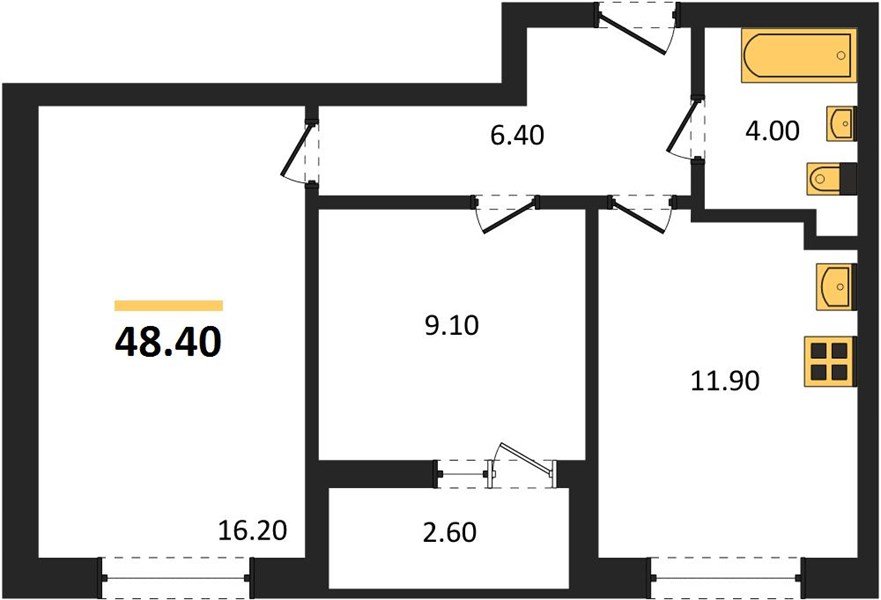 Фото №1: 2-комнатная квартира 48 м² - Краснодар, Прикубанский внутригородской округ, мкр. жилой комплекс Архитектор
