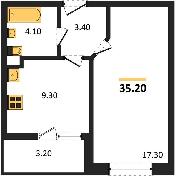 Фото №1: 1-комнатная квартира 35 м² - Краснодар, Прикубанский внутригородской округ, мкр. жилой комплекс Архитектор