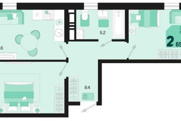 Фото №1: 2-комнатная квартира 65 м² - Краснодар, мкр. Карасунский внутригородской округ, 