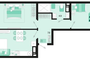 Фото №1: 2-комнатная квартира 59 м² - Краснодар, мкр. Карасунский внутригородской округ, 