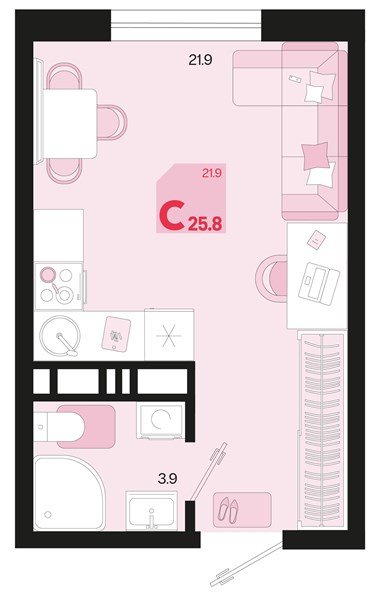 Фото №1: Студия 25 м² - Краснодар, мкр. Карасунский внутригородской округ