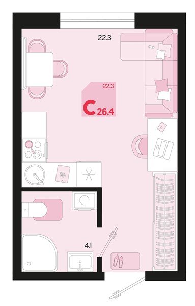 Фото №1: Студия 26 м² - Краснодар, мкр. Карасунский внутригородской округ