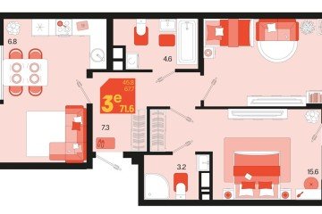 Фото №1: 2-комнатная квартира 71 м² - Краснодар, мкр. Карасунский внутригородской округ, 