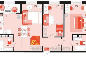 Фото №1: 2-комнатная квартира 78 м² - Краснодар, мкр. Карасунский внутригородской округ, 