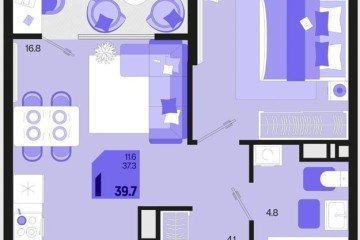 Фото №1: 1-комнатная квартира 39 м² - Краснодар, мкр. Карасунский внутригородской округ, 