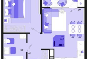 Фото №1: 1-комнатная квартира 40 м² - Краснодар, мкр. Карасунский внутригородской округ, 