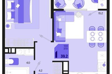 Фото №1: 1-комнатная квартира 39 м² - Краснодар, мкр. Карасунский внутригородской округ, 
