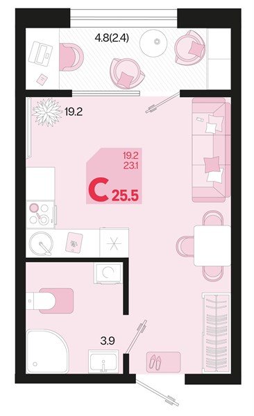 Фото №1: Студия 25 м² - Краснодар, мкр. Карасунский внутригородской округ