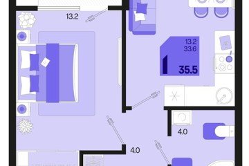 Фото №1: 1-комнатная квартира 35 м² - Краснодар, мкр. Карасунский внутригородской округ, 