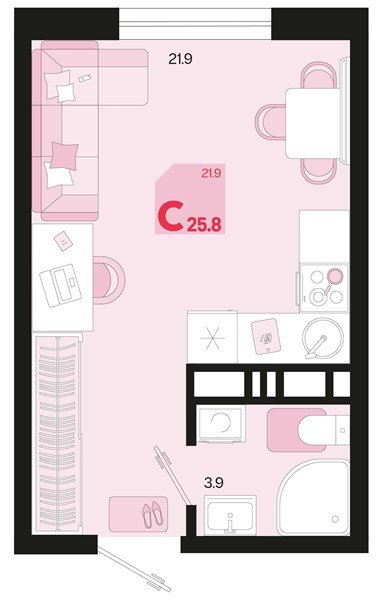 Фото №1: Студия 25 м² - Краснодар, мкр. Карасунский внутригородской округ