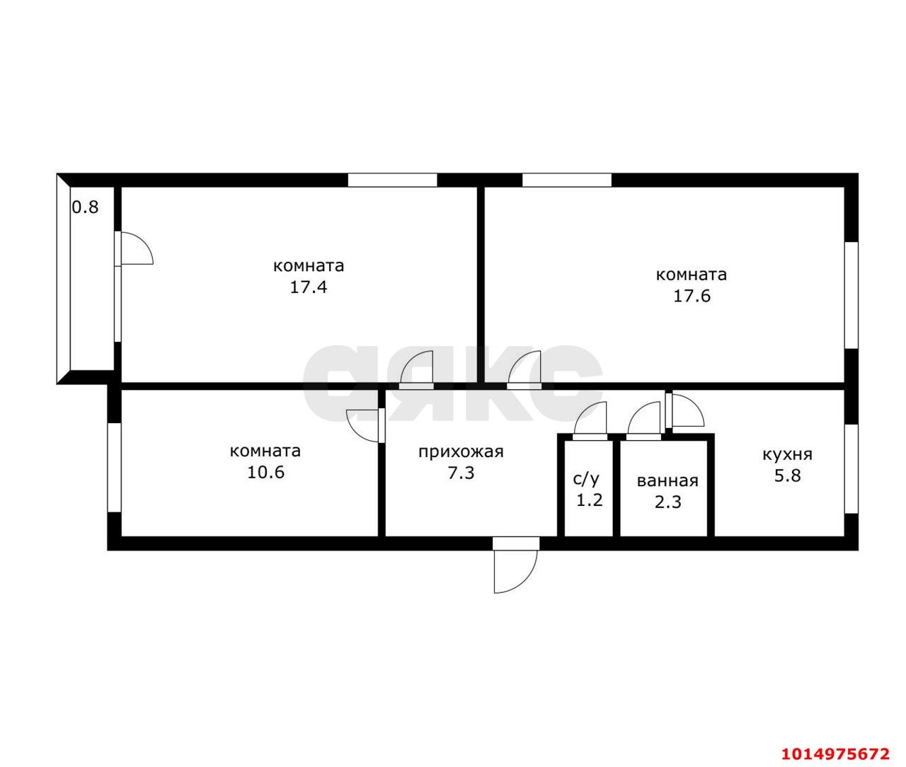 Фото №6: 3-комнатная квартира 65 м² - Краснодар, Фестивальный, ул. Яна Полуяна, 50