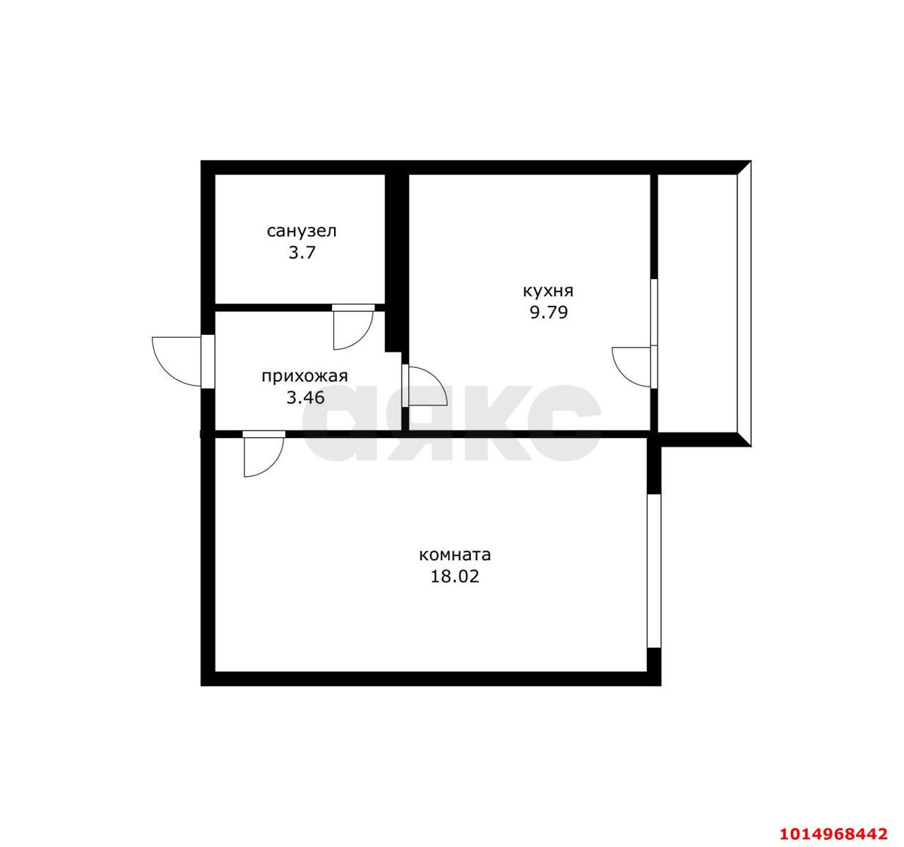 Фото №10: 1-комнатная квартира 38 м² - Краснодар, Гидростроителей, ул. Парусная, 20/3