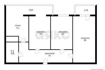 Фото №5: 3-комнатная квартира 65 м² - Краснодар, мкр. имени Петра Метальникова, ул. Петра Метальникова, 5к1