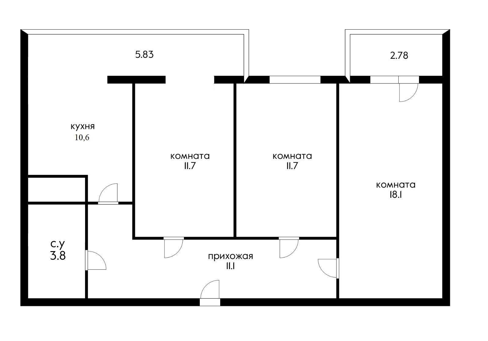 Фото №5: 3-комнатная квартира 65 м² - Краснодар, Музыкальный, ЖК Времена Года, имени Петра Метальникова, Завод Радиоизмерительных Приборов, Прикубанский внутригородской округ, мкр. жилой комплекс Времена года, ул. Петра Метальникова, 5к1