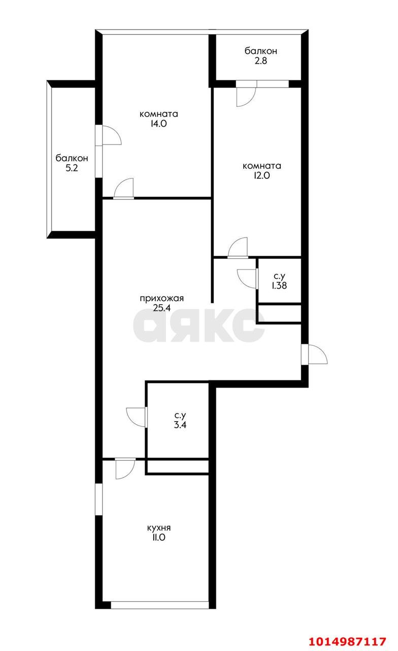 Фото №2: 2-комнатная квартира 70 м² - Краснодар, жилой комплекс Восточный Парк, ул. имени Дмитрия Благоева, 29к3