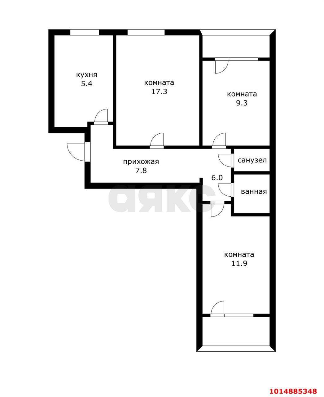 Фото №14: 3-комнатная квартира 70 м² - Краснодар, Комсомольский, ул. Сормовская, 102
