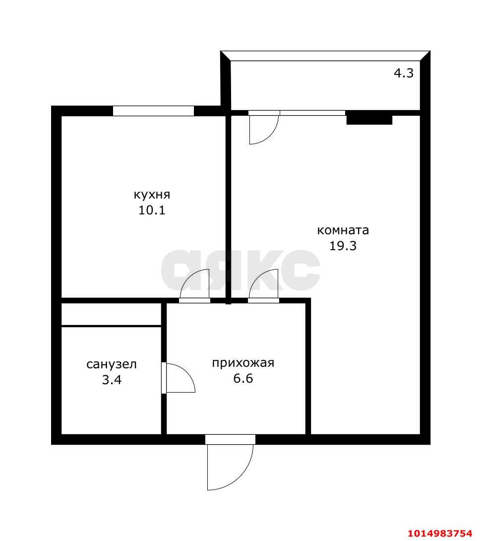 Фото №7: 1-комнатная квартира 43 м² - Краснодар, Карасунский внутригородской округ, мкр. жилой комплекс Восход, ул. Гидростроителей, 59