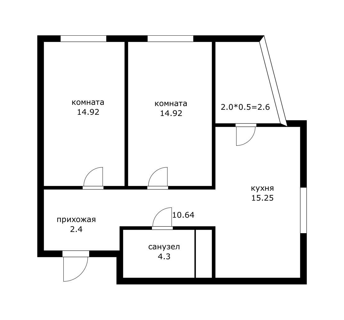 Фото №15: 2-комнатная квартира 62 м² - Краснодар, Карасунский внутригородской округ, жилой комплекс Гарантия, мкр. Камвольно-суконный Комбинат, ул. Дежнёва, 29/3