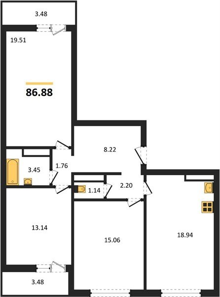 Фото №1: 3-комнатная квартира 86 м² - Майкоп, 