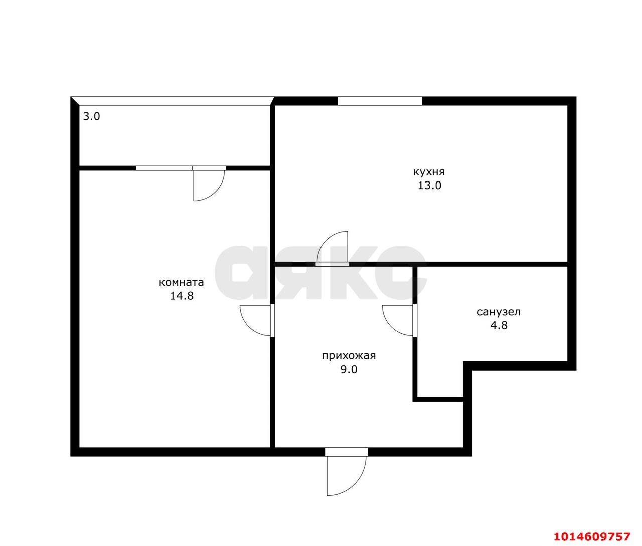 Фото №17: 1-комнатная квартира 42 м² - Краснодар, Восточно-Кругликовский, ул. Черкасская, 123