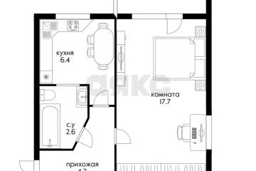 Фото №4: 1-комнатная квартира 33 м² - Краснодар, мкр. Фестивальный, ул. Рашпилевская, 333