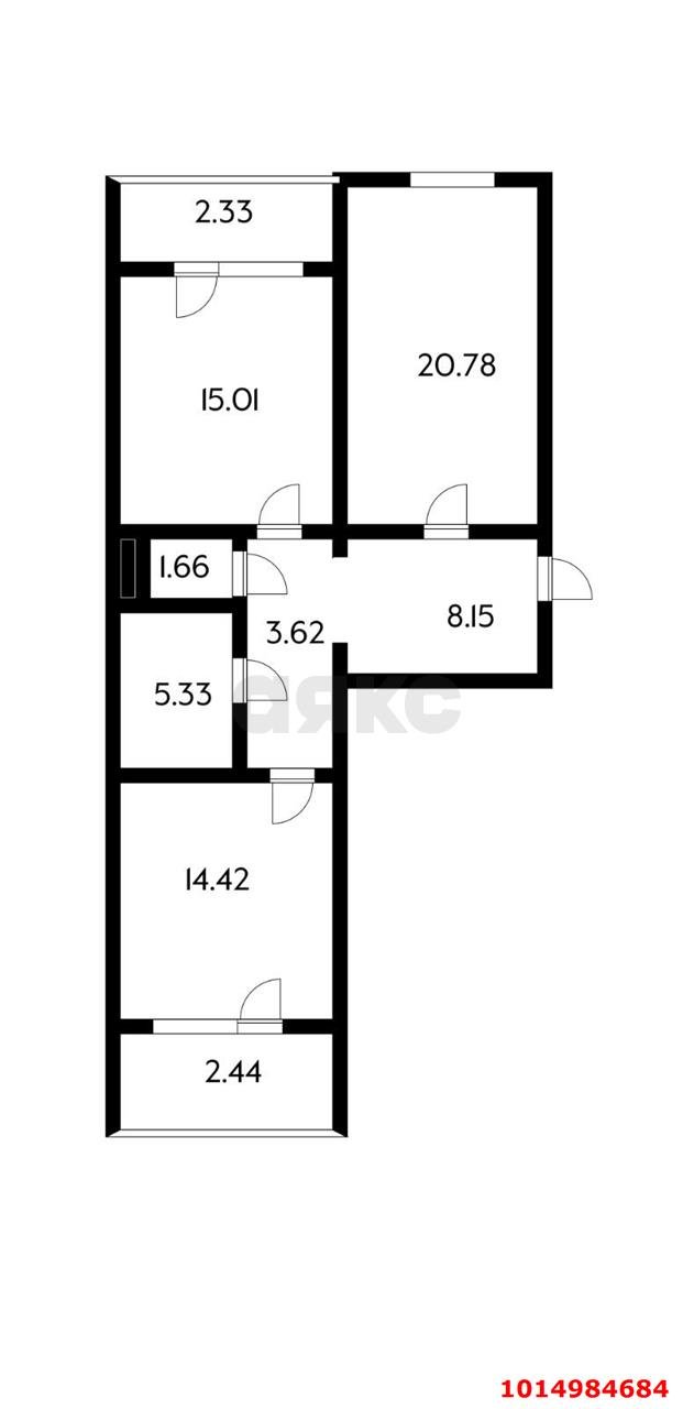 Фото №3: 2-комнатная квартира 81 м² - Краснодар, Музыкальный, ул. Аксайская, 59