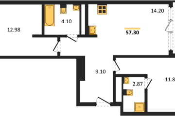 Фото №1: 2-комнатная квартира 57 м² - Краснодар, мкр. жилой квартал Патрики, 