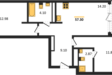 Фото №1: 2-комнатная квартира 57 м² - Краснодар, мкр. жилой квартал Патрики, 