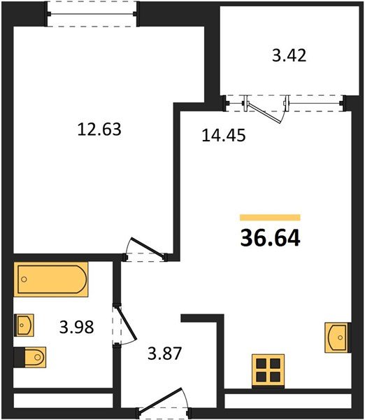 Фото №1: 1-комнатная квартира 36 м² - Краснодар, Карасунский внутригородской округ, Хлопчато-бумажный Комбинат, мкр. жилой квартал Патрики