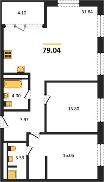 Фото №1: 2-комнатная квартира 79 м² - Краснодар, Карасунский внутригородской округ, Хлопчато-бумажный Комбинат, мкр. жилой квартал Патрики