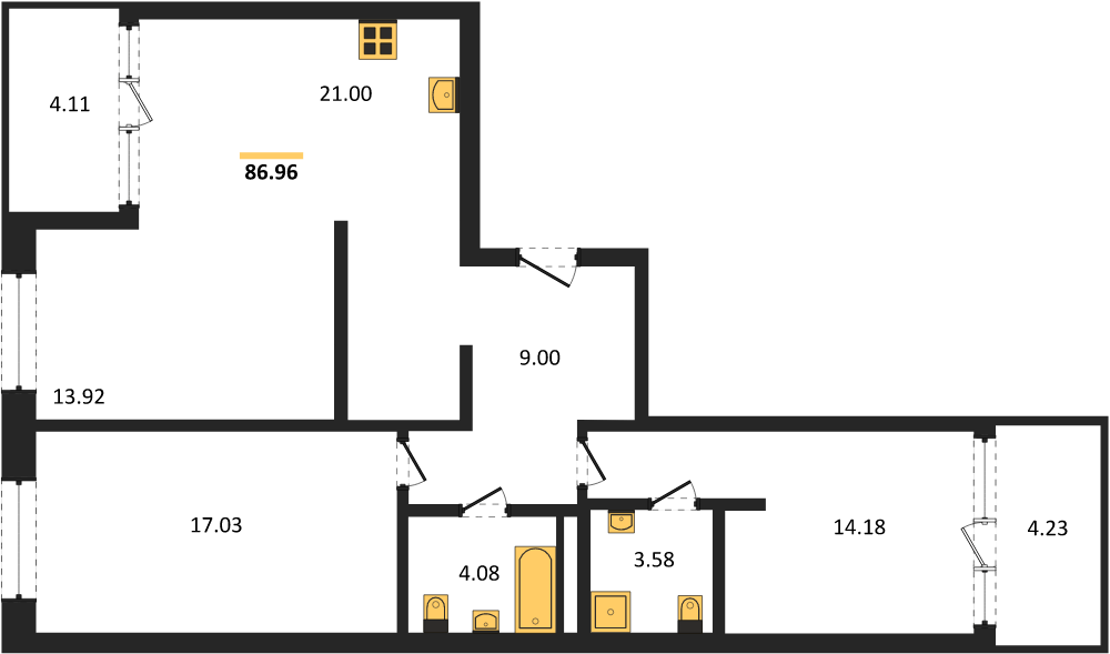 Фото №1: 3-комнатная квартира 86 м² - Краснодар, Карасунский внутригородской округ, Хлопчато-бумажный Комбинат, мкр. жилой квартал Патрики