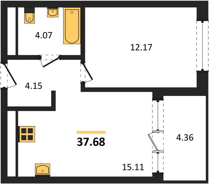 Фото №1: 1-комнатная квартира 37 м² - Краснодар, Карасунский внутригородской округ, Хлопчато-бумажный Комбинат, мкр. жилой квартал Патрики