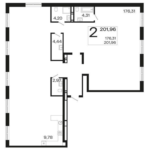 Фото №1: 1-комнатная квартира 201 м² - Краснодар, Карасунский внутригородской округ, Хлопчато-бумажный Комбинат, мкр. жилой квартал Патрики