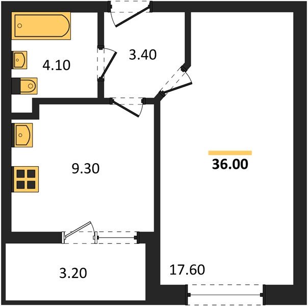 Фото №1: 1-комнатная квартира 35 м² - Краснодар, жилой комплекс Архитектор, мкр. Прикубанский внутригородской округ, ул. Доблести, 8к1