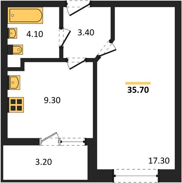 Фото №1: 1-комнатная квартира 34 м² - Краснодар, жилой комплекс Архитектор, мкр. Прикубанский внутригородской округ, ул. Доблести, 8к1