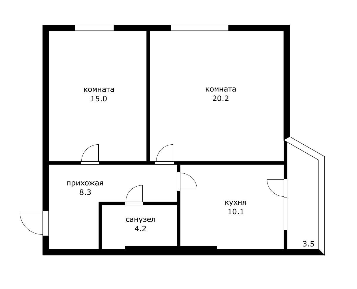 Фото №14: 2-комнатная квартира 61 м² - Краснодар, Прикубанский внутригородской округ, мкр. Музыкальный, ул. им. Хаджинова М.И., 9