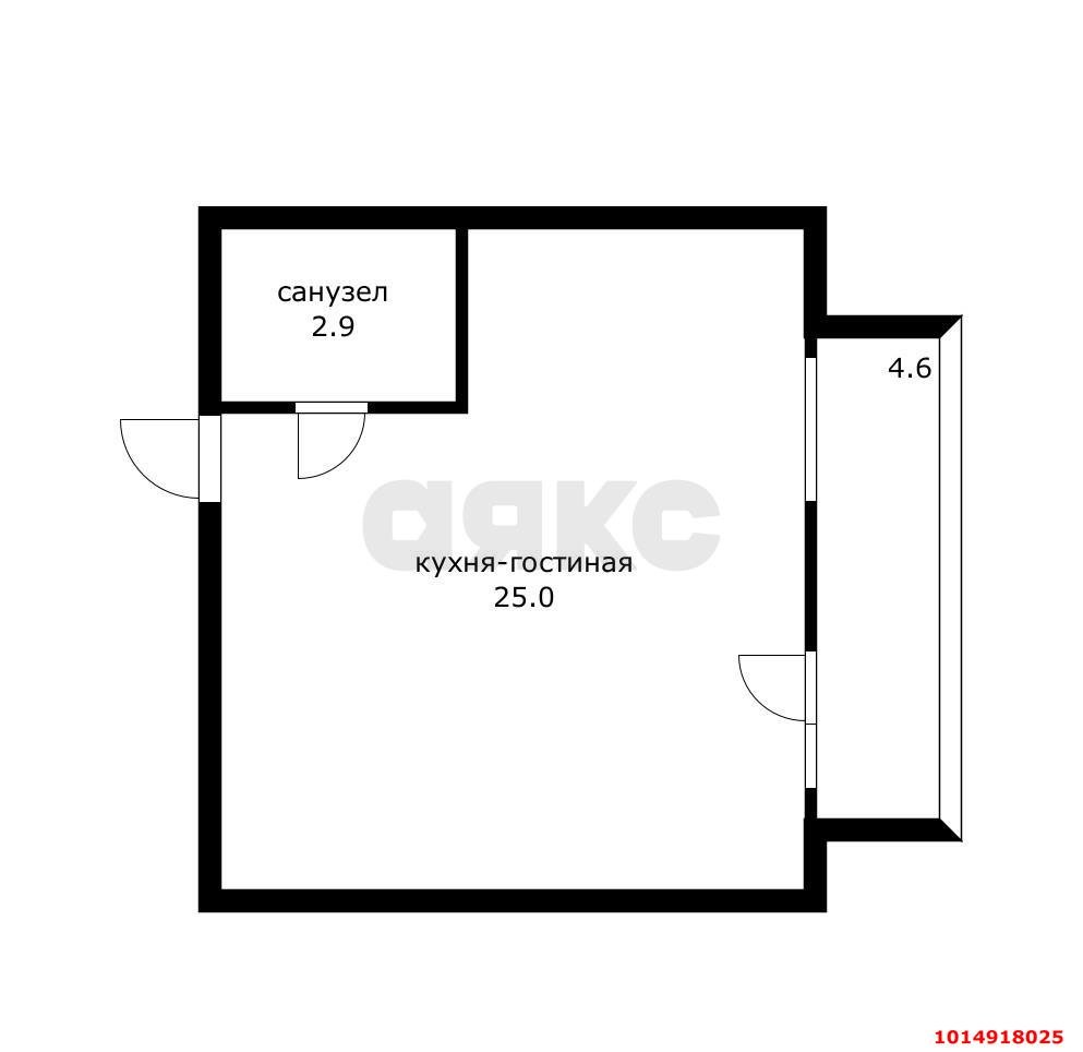 Фото №6: Студия 27 м² - Краснодар, Музыкальный, ул. Московская, 116/3