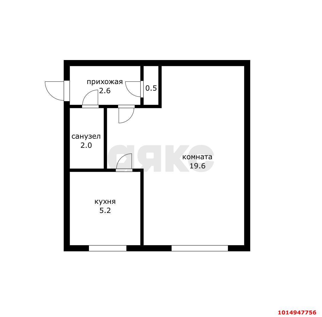 Фото №12: 1-комнатная квартира 30 м² - Краснодар, Центральный, ул. Железнодорожная, 22