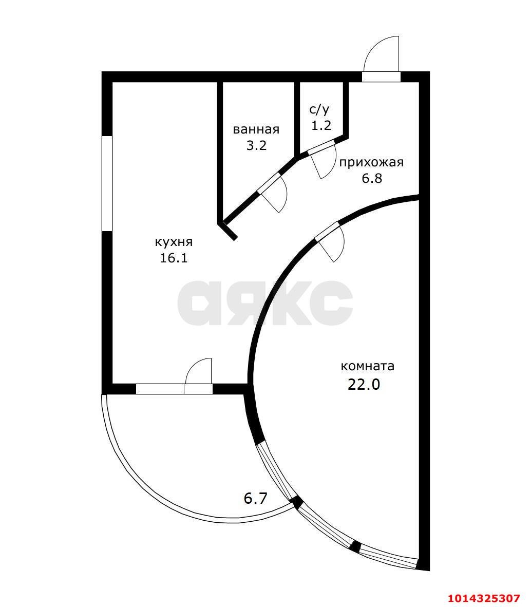 Фото №17: 1-комнатная квартира 49 м² - Российский, Прикубанский внутригородской округ, ул. Тепличная