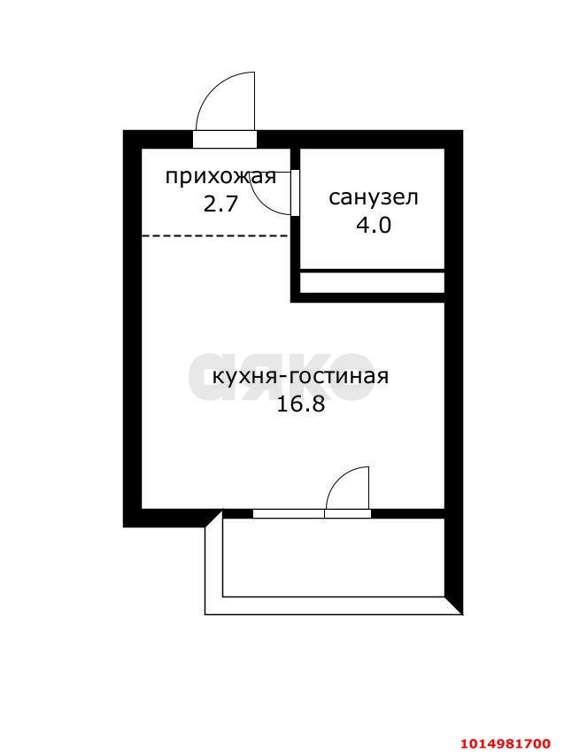 Фото №10: Студия 26 м² - Краснодар, ЖК Улыбка, ул. имени Героя Георгия Бочарникова, 2