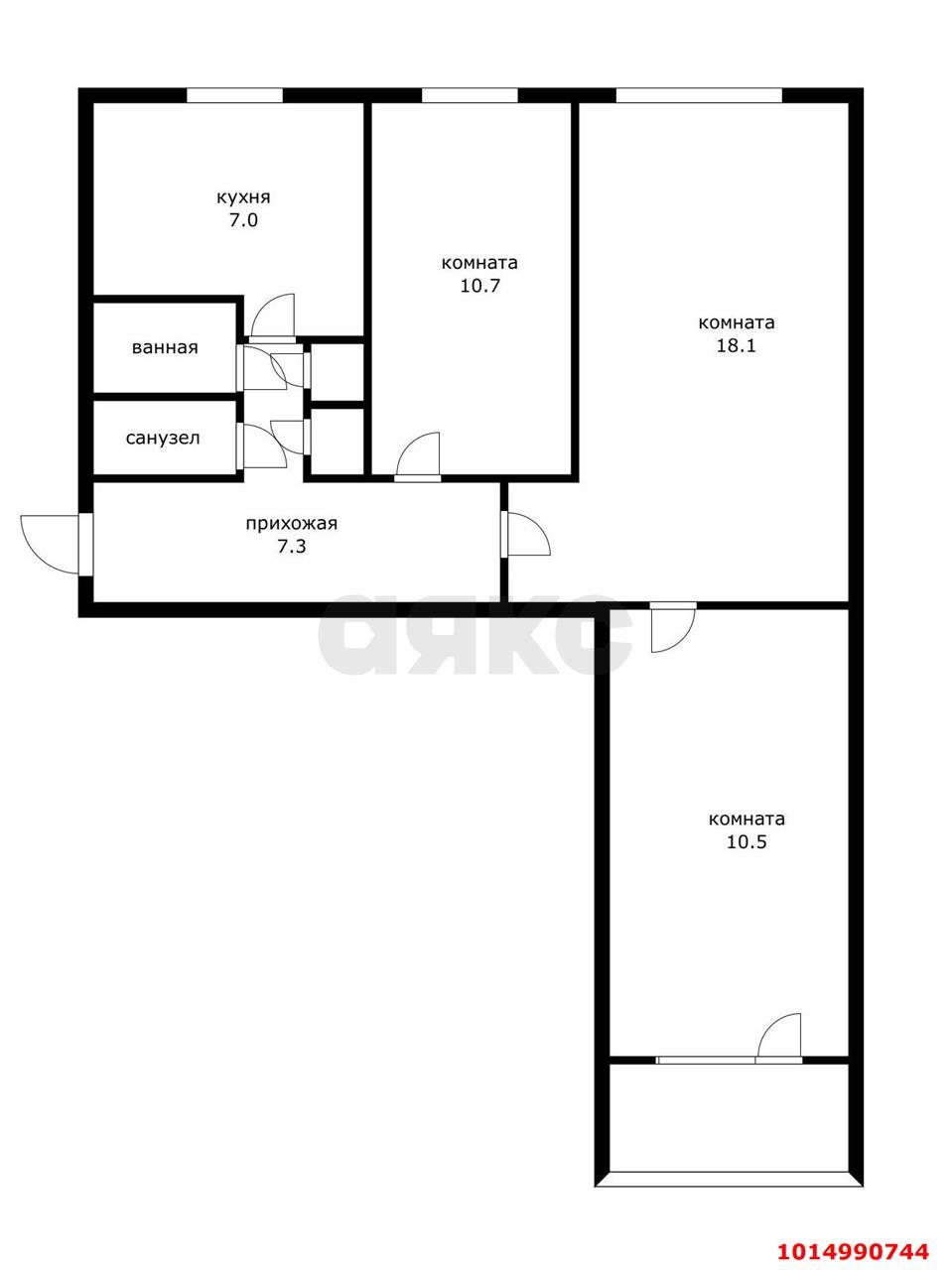 Фото №12: 3-комнатная квартира 60 м² - Краснодар, Гидростроителей, ул. имени Игнатова, 41