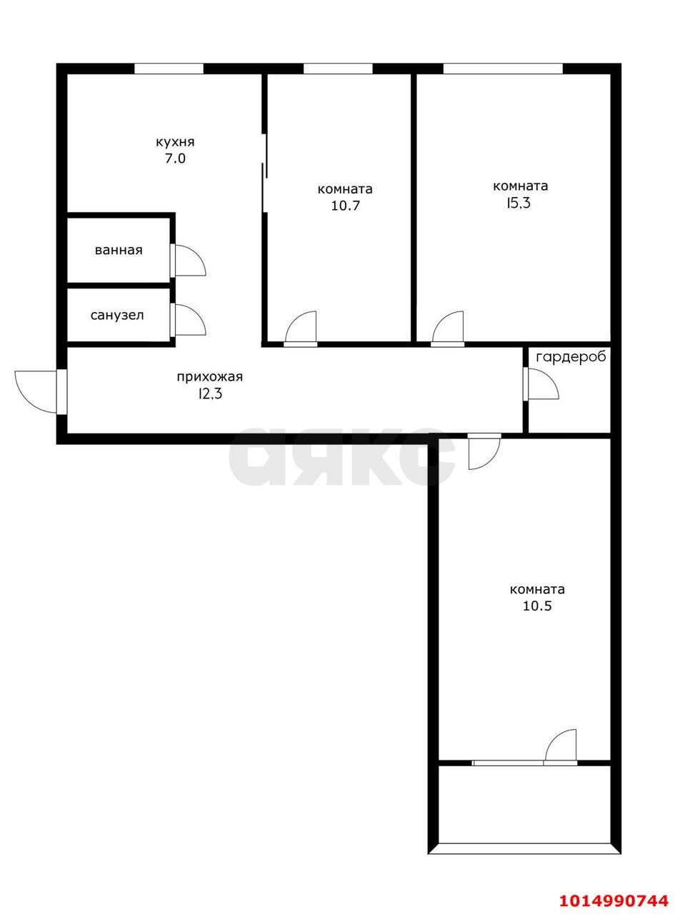 Фото №20: 3-комнатная квартира 60 м² - Краснодар, Карасунский внутригородской округ, мкр. Гидростроителей, ул. имени Игнатова, 41
