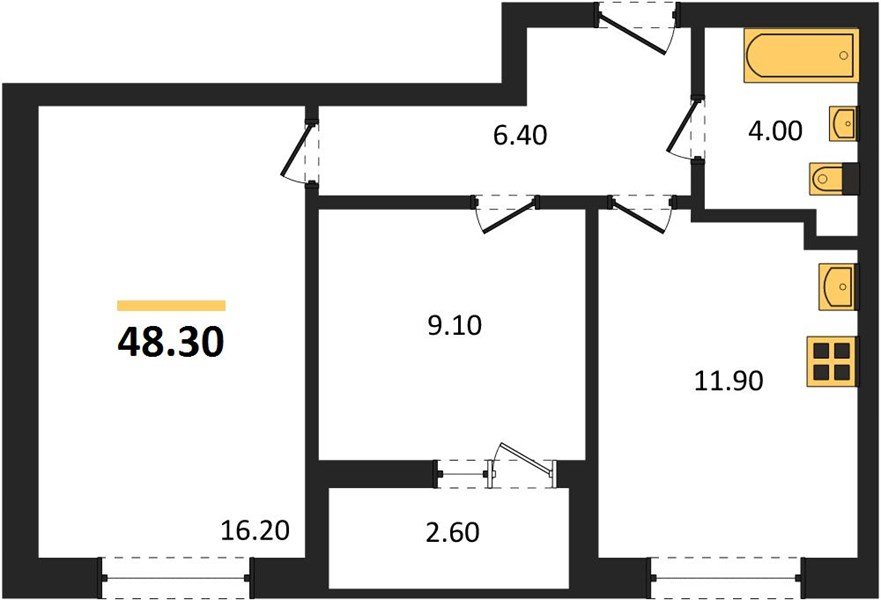 Фото №1: 2-комнатная квартира 48 м² - Краснодар, жилой комплекс Архитектор, мкр. Прикубанский внутригородской округ, ул. Доблести, 8к1